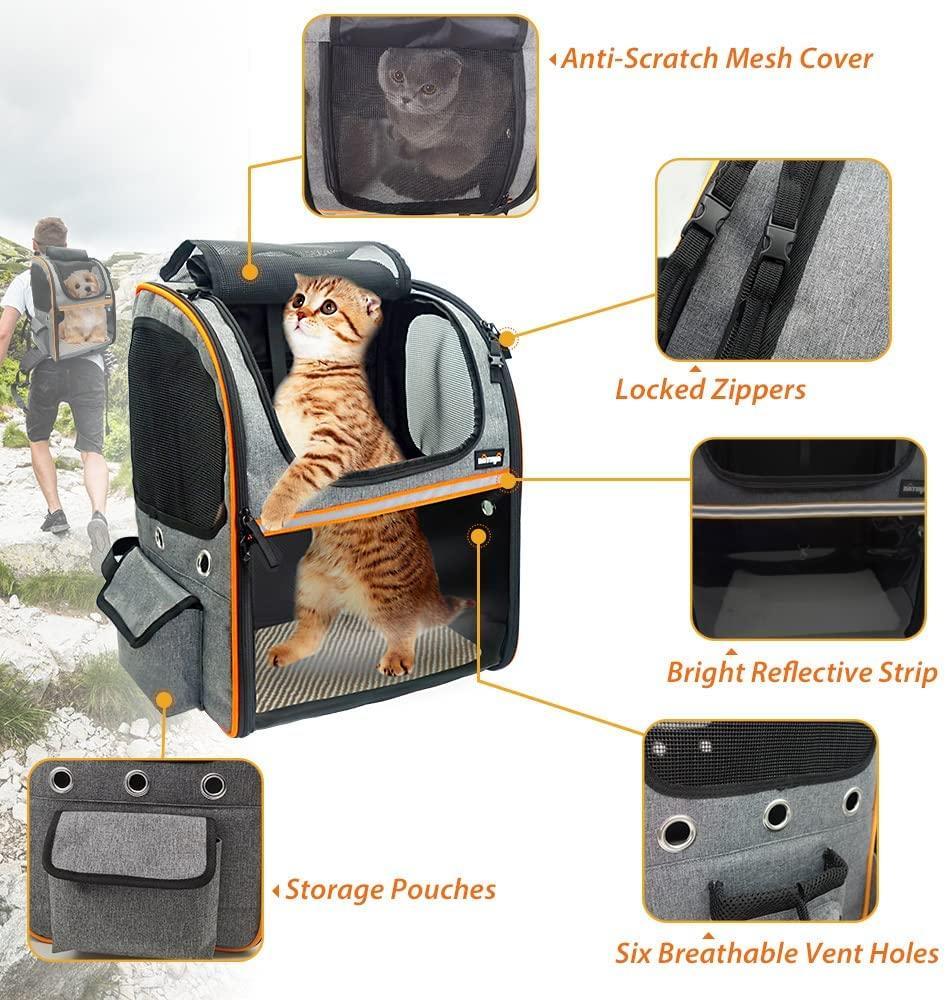 Fit Up To 18 Lbs Pet Travel Bag Expandable Cat Pet Carrier Dog Backpack For Cats Dogs Small Animals