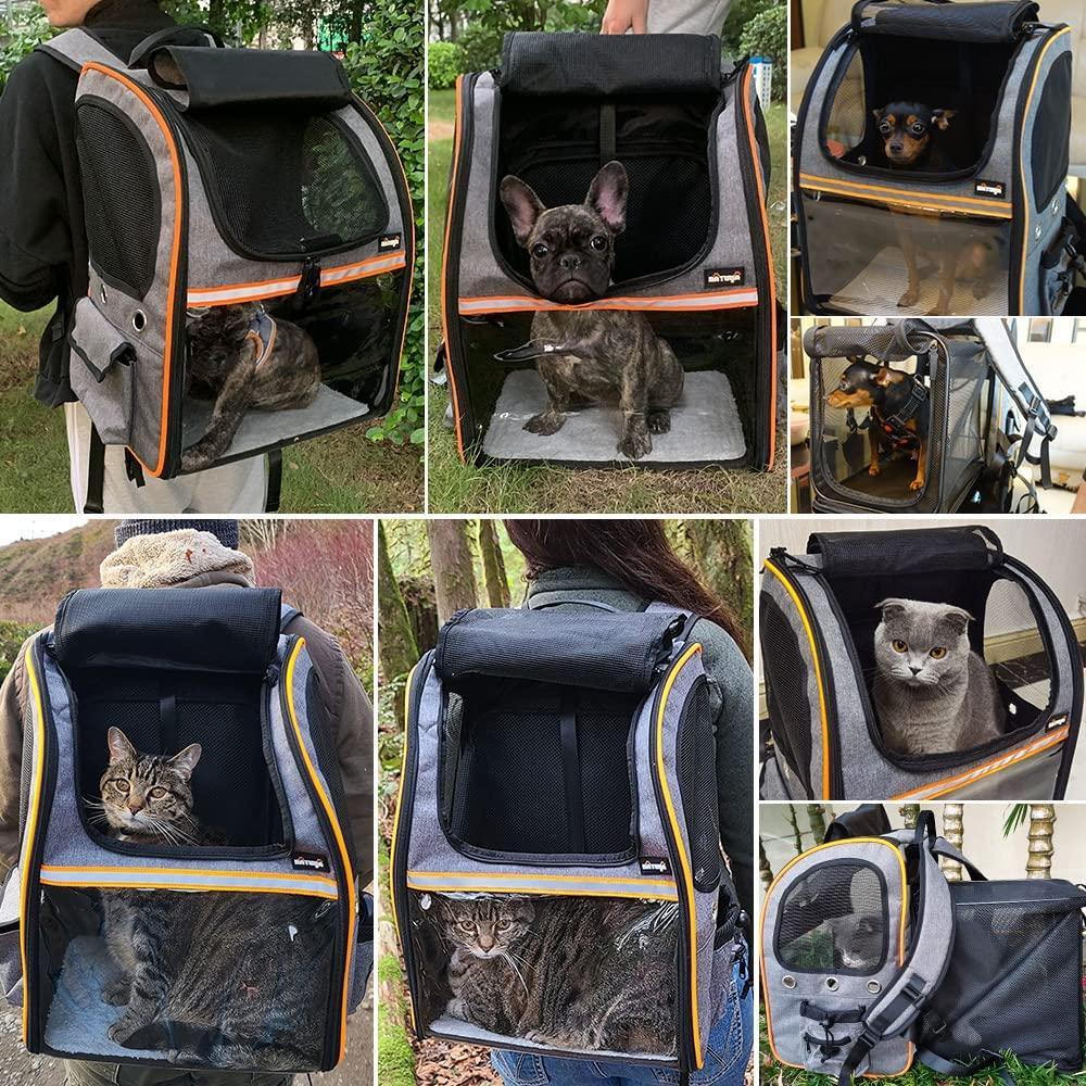 Fit Up To 18 Lbs Pet Travel Bag Expandable Cat Pet Carrier Dog Backpack For Cats Dogs Small Animals