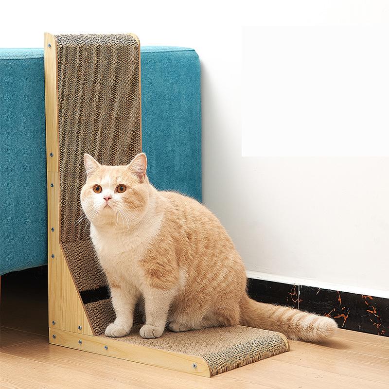 L-Shaped Cat Scratcher Board Detachable Cat Scraper Scratching Post For Cats Grinding Claw Climbing Toy Pet Furniture Supplies