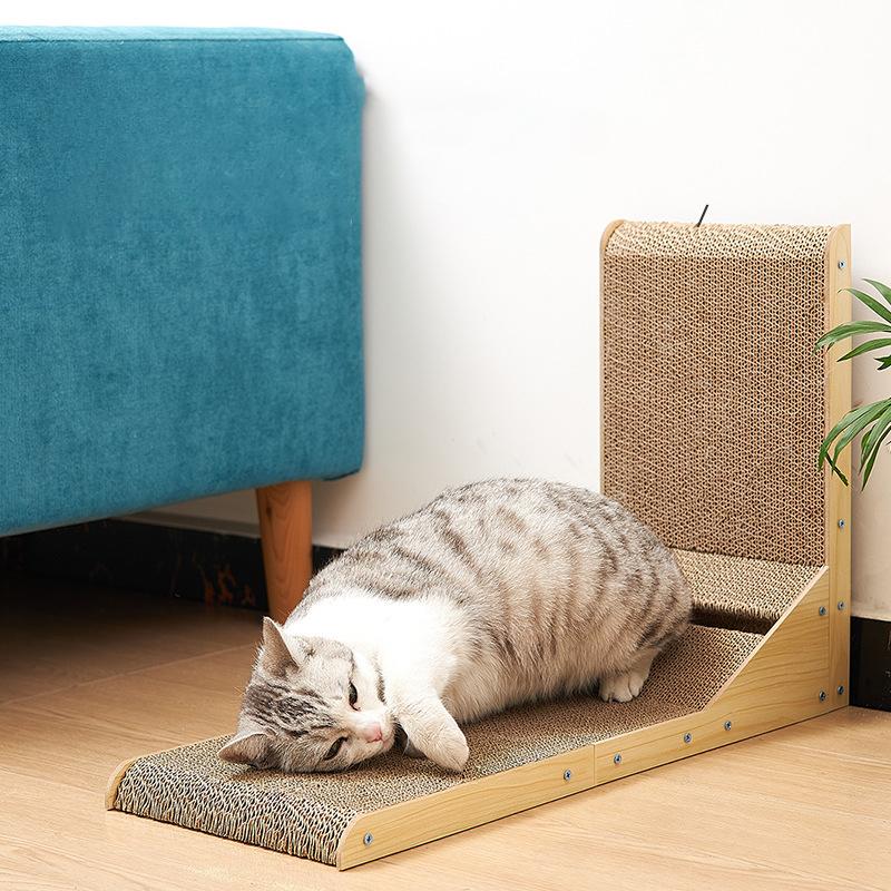 L-Shaped Cat Scratcher Board Detachable Cat Scraper Scratching Post For Cats Grinding Claw Climbing Toy Pet Furniture Supplies