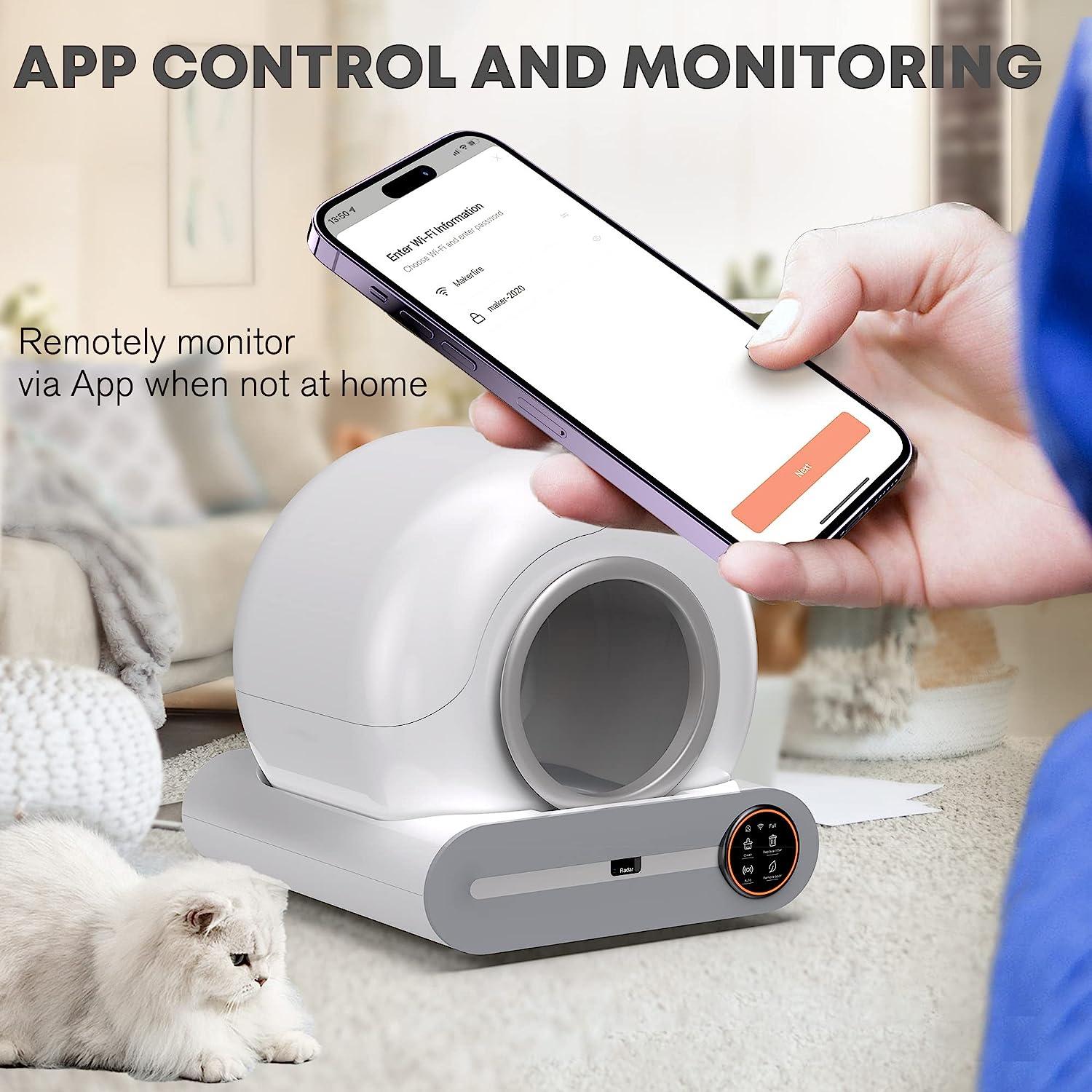 Automatic Cat Litter Box Smart App Control Self Cleaning Litter Boxes Cat Sandbox Electronic Pet Toilet Cat Supplies