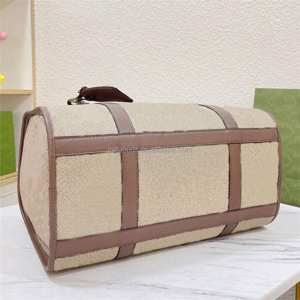 Dropshipping luxury brand pet dog carrier bag designer puppy travel bag fashion leather cat handbag pet bag wholesale NB-168