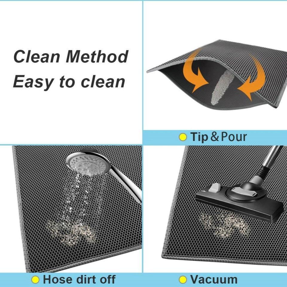 Waterproof Bottom Layer Easy Cleaning Protect Floor Pet Cat Mat Double-Layer Cat Litter Trapper Mats