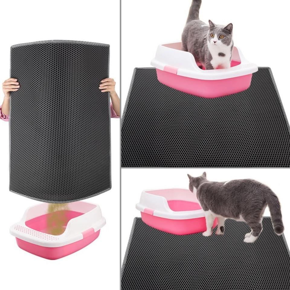 Waterproof Bottom Layer Easy Cleaning Protect Floor Pet Cat Mat Double-Layer Cat Litter Trapper Mats