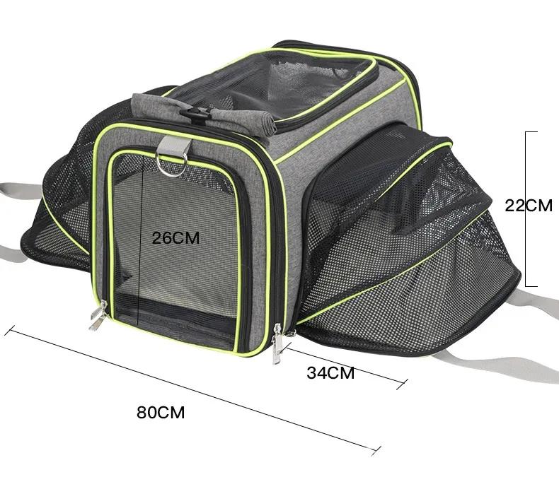 Wholesale Stretchable Expandable Breathable Mesh Hole Portable Travel Airline Approved Pet tote Bag Pet Carriers