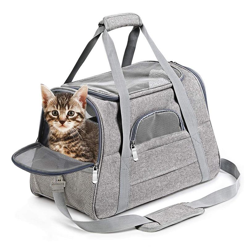 Pet Strap Portable Foldable Cat and Dog Strap Bag with Lock Safety Zipper