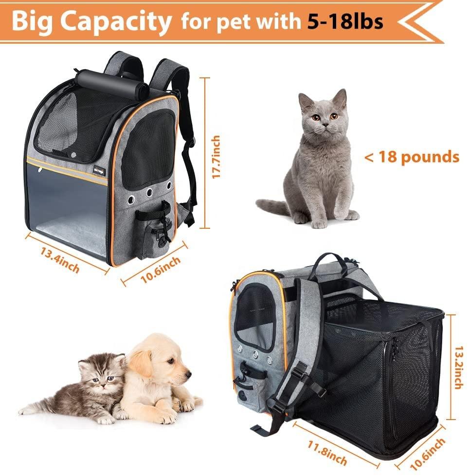 Pet Carrier Backpack Expandable Portable Pet Travel Carrier Backpack Hiking Travel Camping Cycling Outdoor Use for Cats