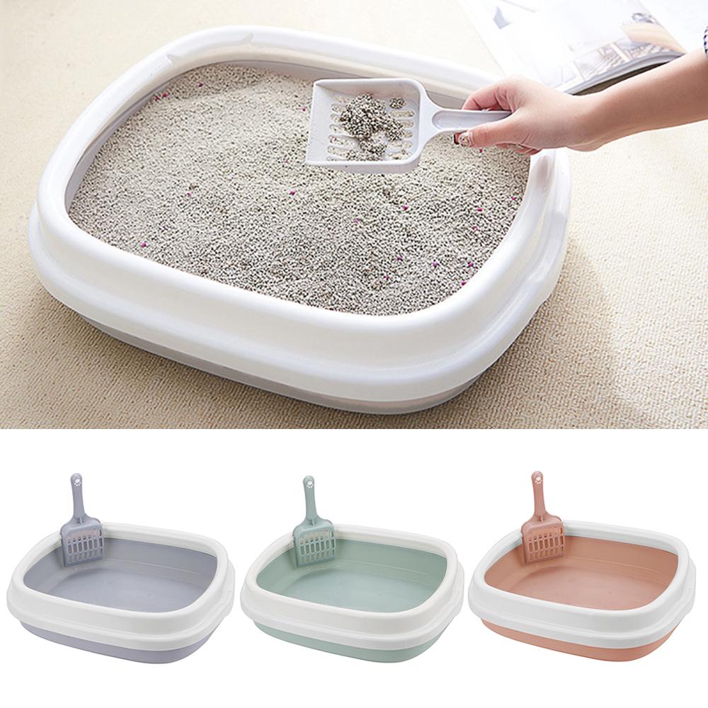 Anti-Splash Cat Litter Box Dog Toilet Tray with Scoop Excrement Pet Training Sand Litter Box Pet Toilet Bedpan Pet Manufacturer