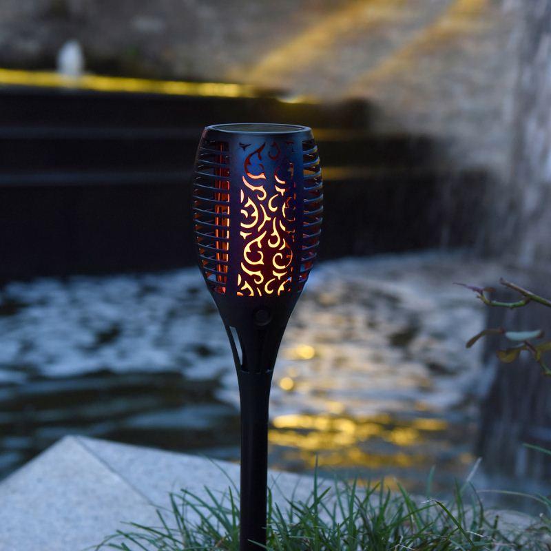 LED SOLAR GARDEN LIGHT LED Solar Fire Flickering Flame Torch Garden Light