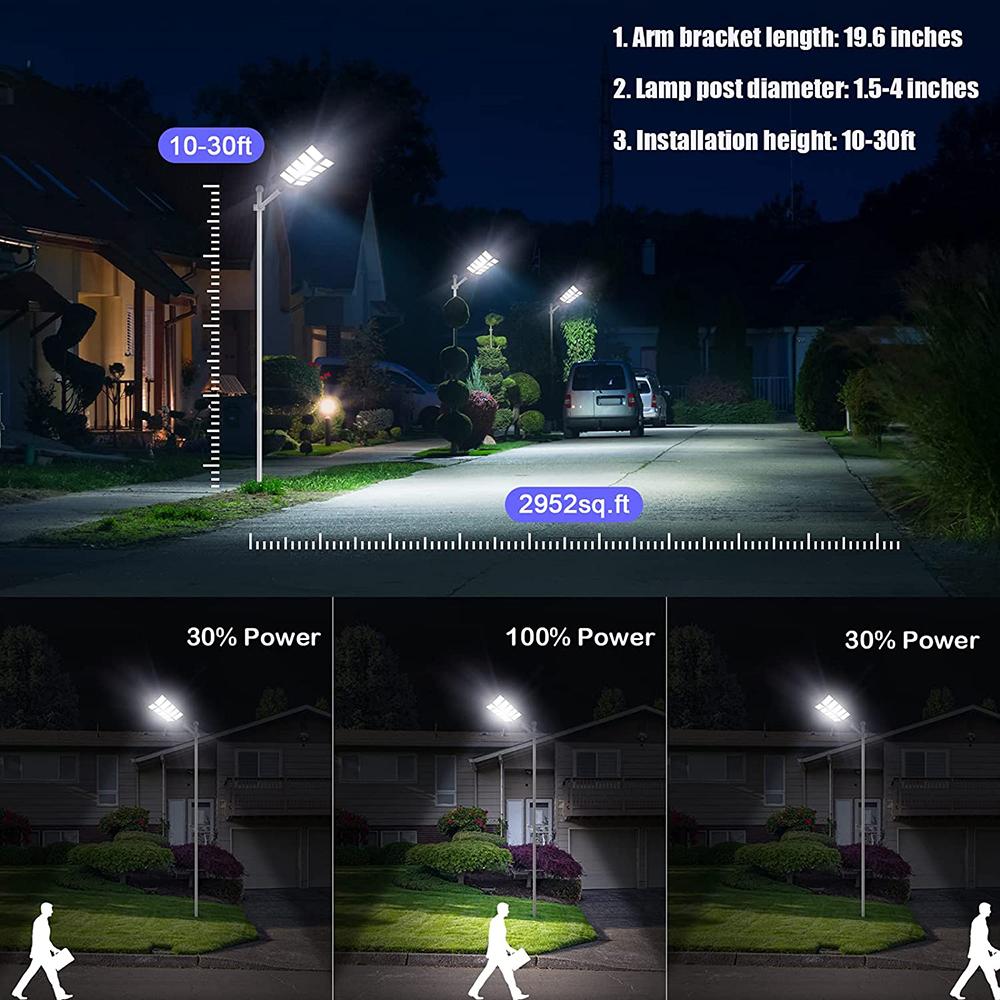 HOFOLED Aluminum Solar Street Light With Remote Control Outdoor IP65 Waterproof 600W 800W 1000W Solar Street Light