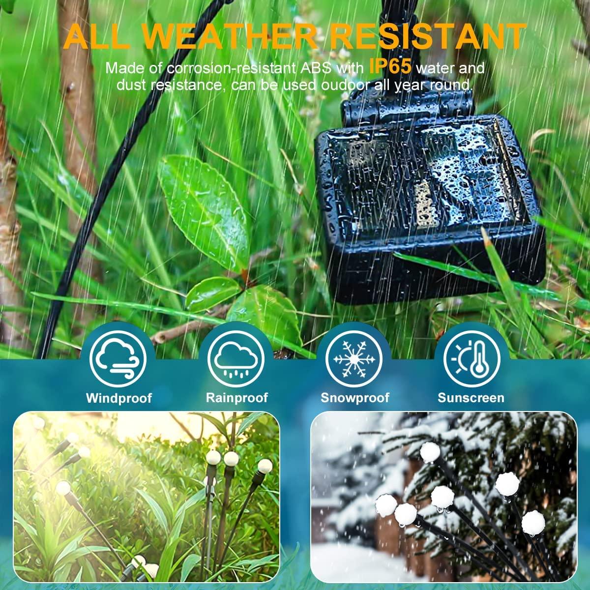 Outdoor Solar Pathway Light IP65 Waterproof Firework 6/8/10 heads led Solar Garden Lamp Powered Starburst Swaying Firefly Light