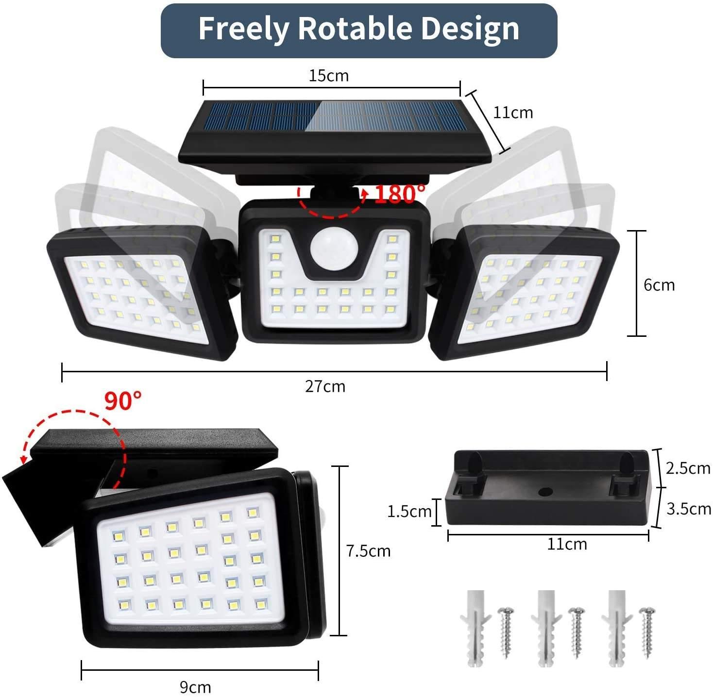 70 led solar powered led garden fence motion sensor wall light security lights outdoor IP65 waterproof wall mounted solar lights